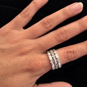 Swarovski Crystal 3 Tier Ring